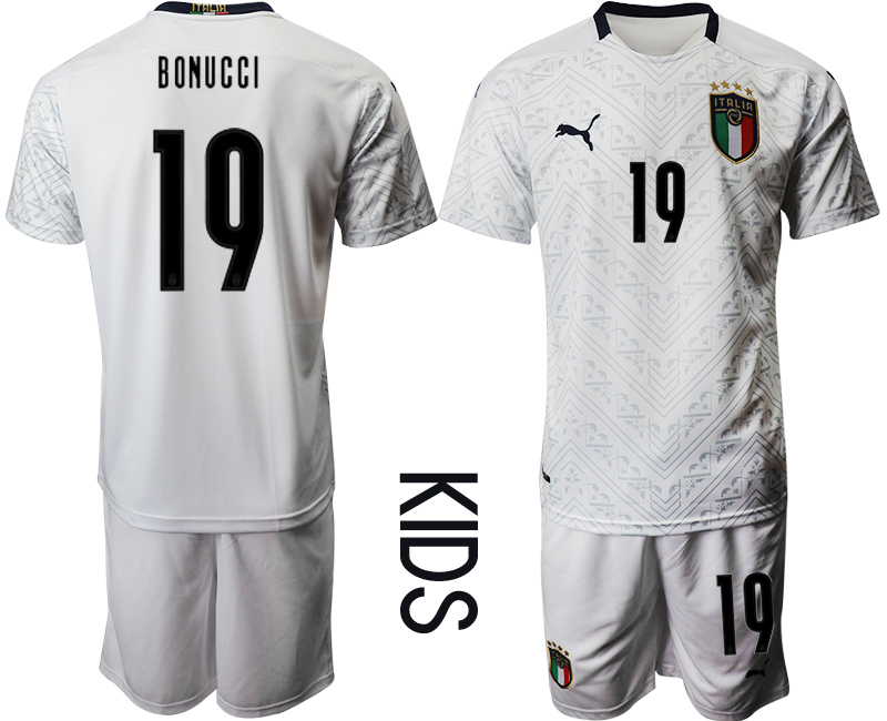 Youth 2021 European Cup Italy away white #19 Soccer Jersey